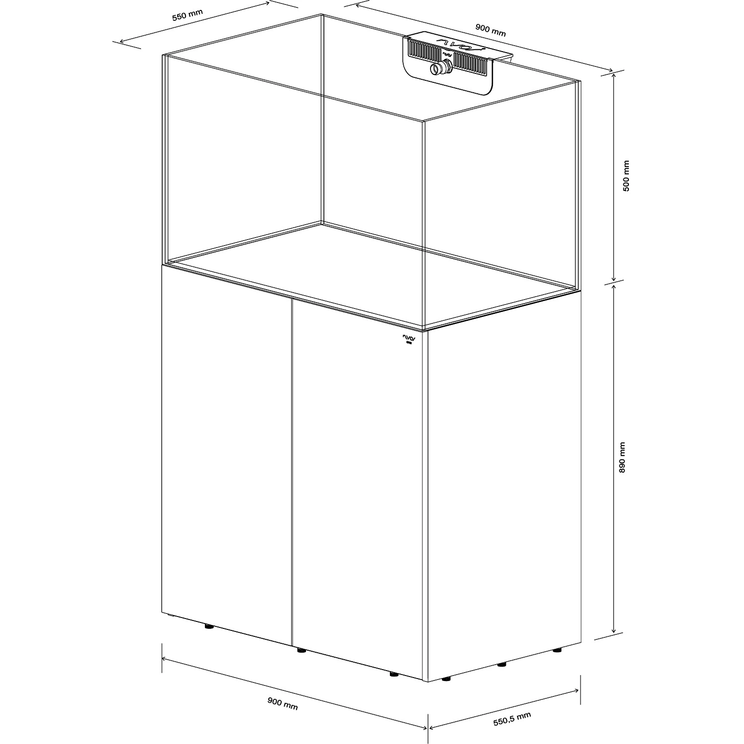Nyos Opus 300 G2 Koralrevsakvarium Proline Grå
